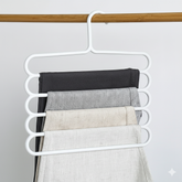 Heavy Duty 5 Tier Pants Hangers Non Slip Plastic, Vertical Space Saving Closet Organizer