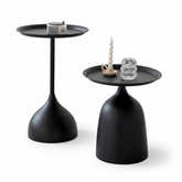 Nesting Tables Set of 2 – Modern Stacking Coffee Table Set with Space-Saving Design & Sturdy Metal Frame, Stylish Couch End Tables for Living Room, Bedroom or Home