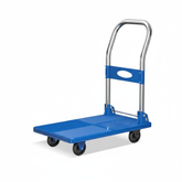 Folding Platform Flat Trolley – Durable Warehouse Hand Truck with Mute Wheels, 150 kg Capacity & Compact Foldable Design (72×43×24 cm), Sturdy Blue for Industrial or Home Use