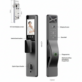 Fully Automatic 3D Face Smart Door Lock – Palm Vein + Fingerprint + IC Card + App + PIN + Key, HD Screen Real‑Time Monitoring, Abnormal Alarm, Fits Saudi Standard 4585 Mortise Lock Body