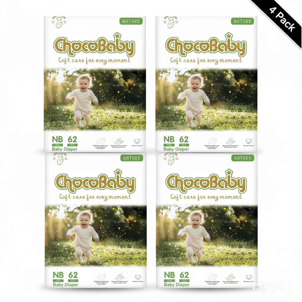 4 Packs Ultra Absorbent Baby Diapers Triple Leak Guard & Soft