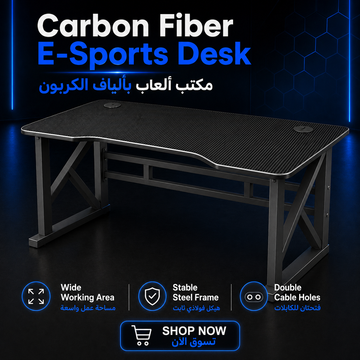 Large Modern Black Computer Gaming Desk - 01 hero