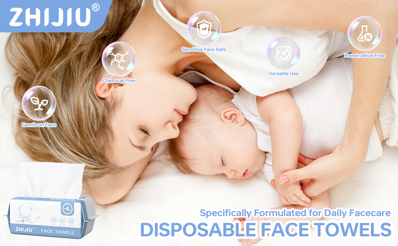 Disposable Pure Cotton Facial Towels 100Count