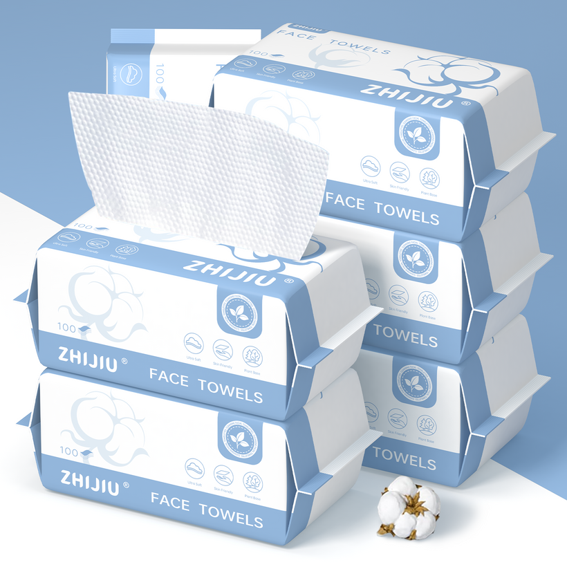 Disposable Pure Cotton Facial Towels 100Count