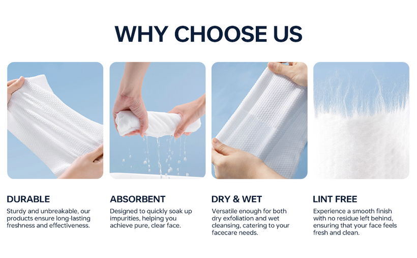 Disposable Pure Cotton Facial Towels 100Count