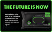 100% Plant Based Flushable Wipes Biodegradable