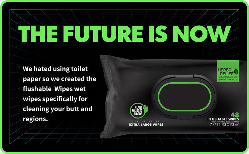 100% Plant Based Flushable Wipes Biodegradable
