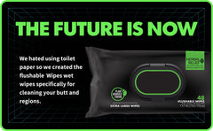 100% Plant-Based Flushable Wipes - Biodegradable, Plastic-Free, and Eco-Friendly