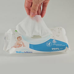 Pure & Gentle Baby Wipes - 60 Count, Unscented, Eco-Friendly Spunlace Material for Sensitive Skin