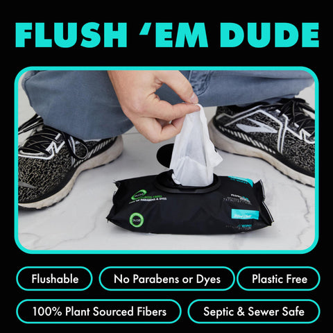 100% Plant Based Flushable Wipes Biodegradable, Plastic Free, Eco Friendly, 48 Count