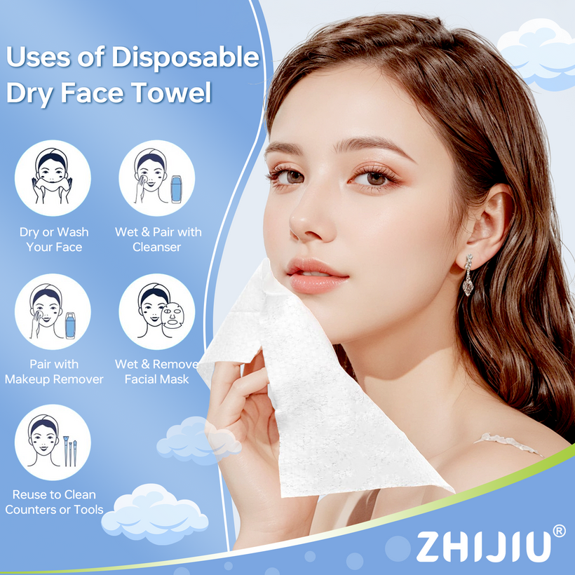 Disposable Pure Cotton Facial Towels 100Count
