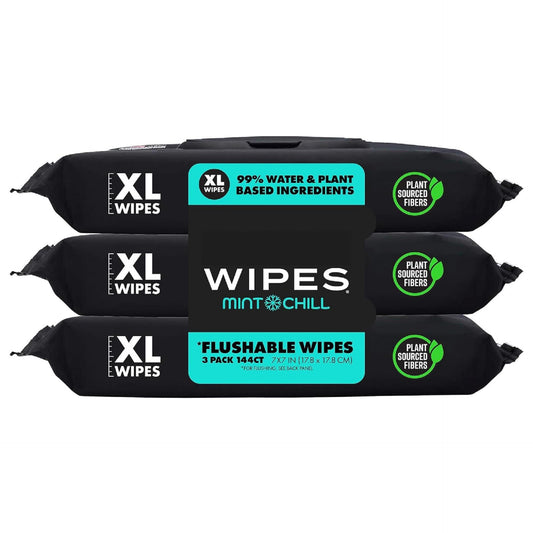 100% Plant-Based Flushable Wipes - Biodegradable, Plastic-Free, and Eco-Friendly