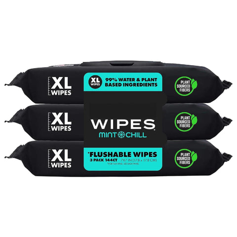 100% Plant Based Flushable Wipes Biodegradable, Plastic Free, Eco Friendly, 48 Count