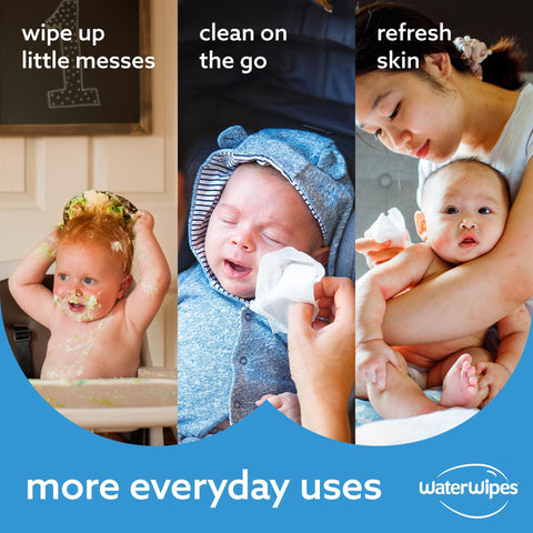 Pure & Gentle Baby Wipes 60 Count, Unscented, Eco Friendly Spunlace for Sensitive Skin