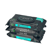 100% Plant Based Flushable Wipes Biodegradable