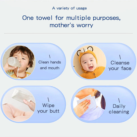 Pure & Gentle Baby Wipes 60 Count, Unscented, Eco Friendly Spunlace for Sensitive Skin
