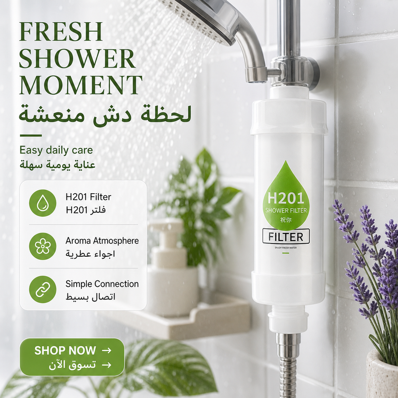 Shower Head Filter, H201 Inline Bathroom Water Filter