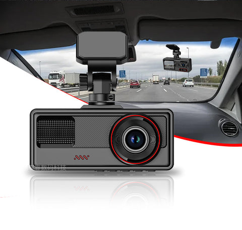 3 Channel Wi‑Fi Dash Cam  Front/Inside/Rear 1080P, Loop Recording, Parking Mode