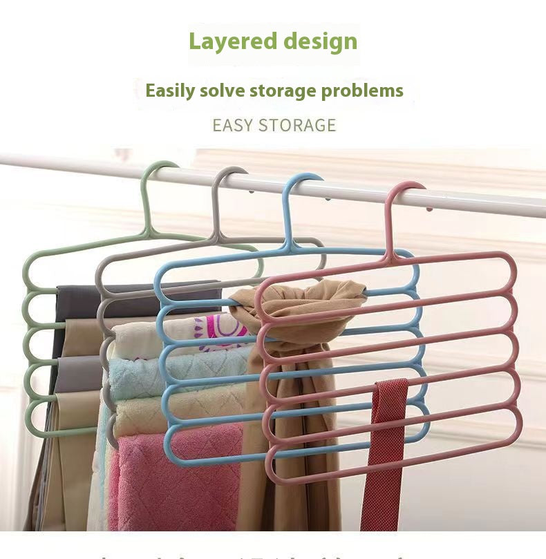 Heavy Duty 5 Tier Pants Hangers Non Slip Plastic
