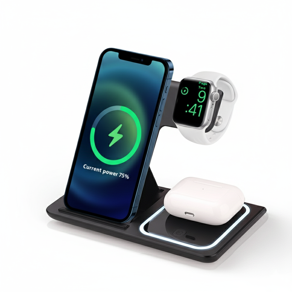 Fast Wireless Charging Stand  15W Qi Certified, USB‑C Powered, Sleep Friendly LED