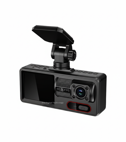 3 Channel Wi‑Fi Dash Cam  Front/Inside/Rear 1080P, Loop Recording, Parking Mode