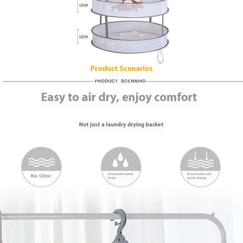 Foldable Laundry Drying Net Anti Deformation Mesh for Sweaters, Lingerie & Delicates