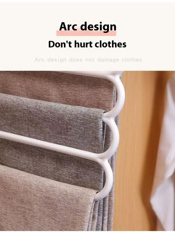 Heavy Duty 5 Tier Pants Hangers Non Slip Plastic, Vertical Space Saving Closet Organizer