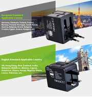 All in One Worldwide Travel Adapter USB-C PD