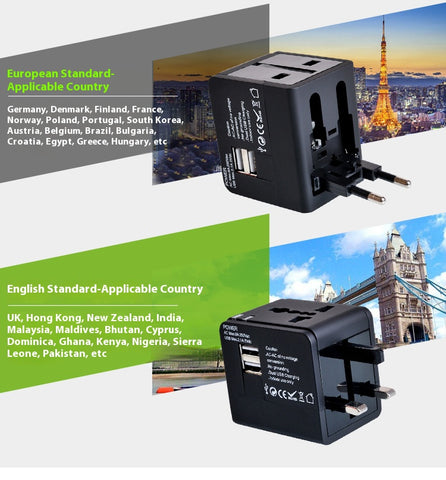 All in One Worldwide Travel Adapter  USB-C PD, Multiple USB Ports, Covers 150+ Countries