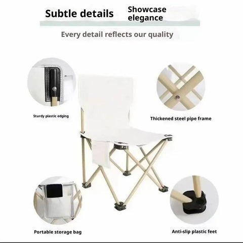 Heavy-Duty Folding Fishing & Camping Chair – Portable Ergonomic Outdoor Chair with Thickened Bracket, Large Armrests & Lightweight Frame, Supports up to 250 kg for Beach, Picnic & Travel