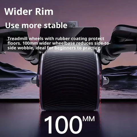 Adjustable Ab Roller Wheel with Elbow Support & Phone Holder – Double-Wheel Stability, Non-Slip Grip, Portable Core Trainer for Abs, Arms & Back (Blue / Pink)