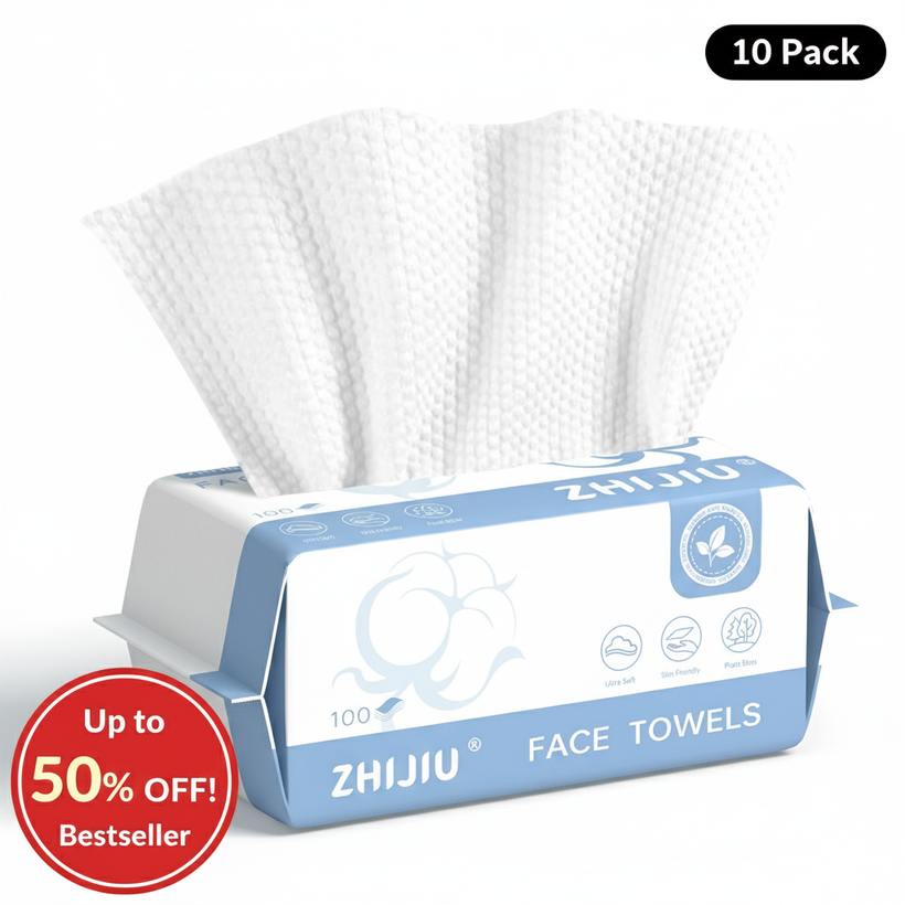 Disposable Pure Cotton Facial Towels 100Count
