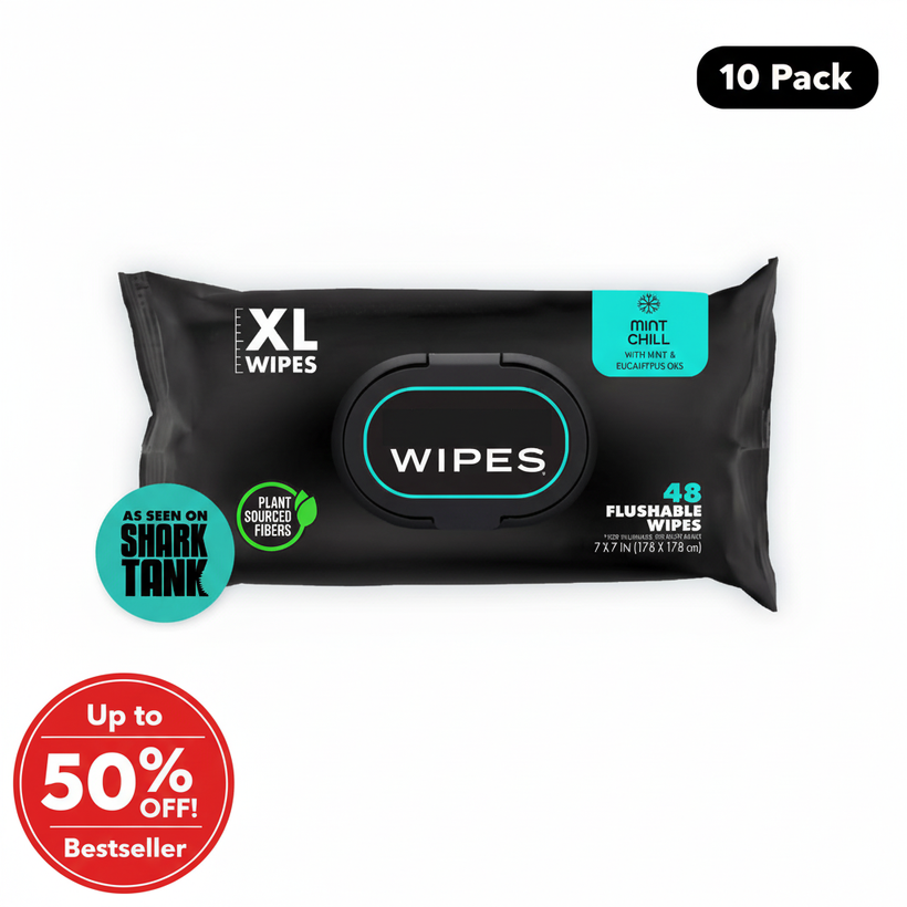 100% Plant Based Flushable Wipes Biodegradable