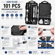 114 Piece Magnetic Screwdriver & Bit Set S2/Cr V Steel - 10 usage guide