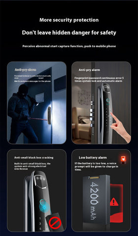 Smart Face Recognition Door Lock – Biometric Entry, App Control, Keypad & Backup Keys