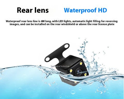 3 Channel Wi‑Fi Dash Cam  Front/Inside/Rear 1080P, Loop Recording, Parking Mode