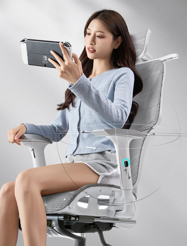 Ultimate Ergonomic Desk Chair – 4‑Way Lumbar Support, 6‑Way Headrest, 3D Seat Cushion & Footrest, High‑Back Mesh for Home Office