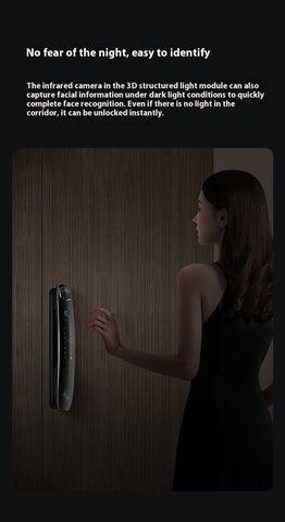 Smart Face Recognition Door Lock – Biometric Entry, App Control, Keypad & Backup Keys