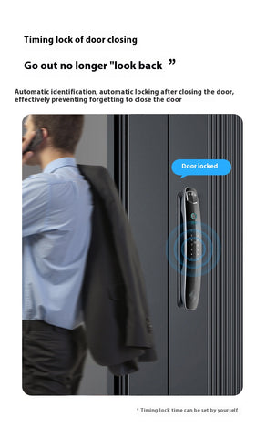 Smart Face Recognition Door Lock – Biometric Entry, App Control, Keypad & Backup Keys