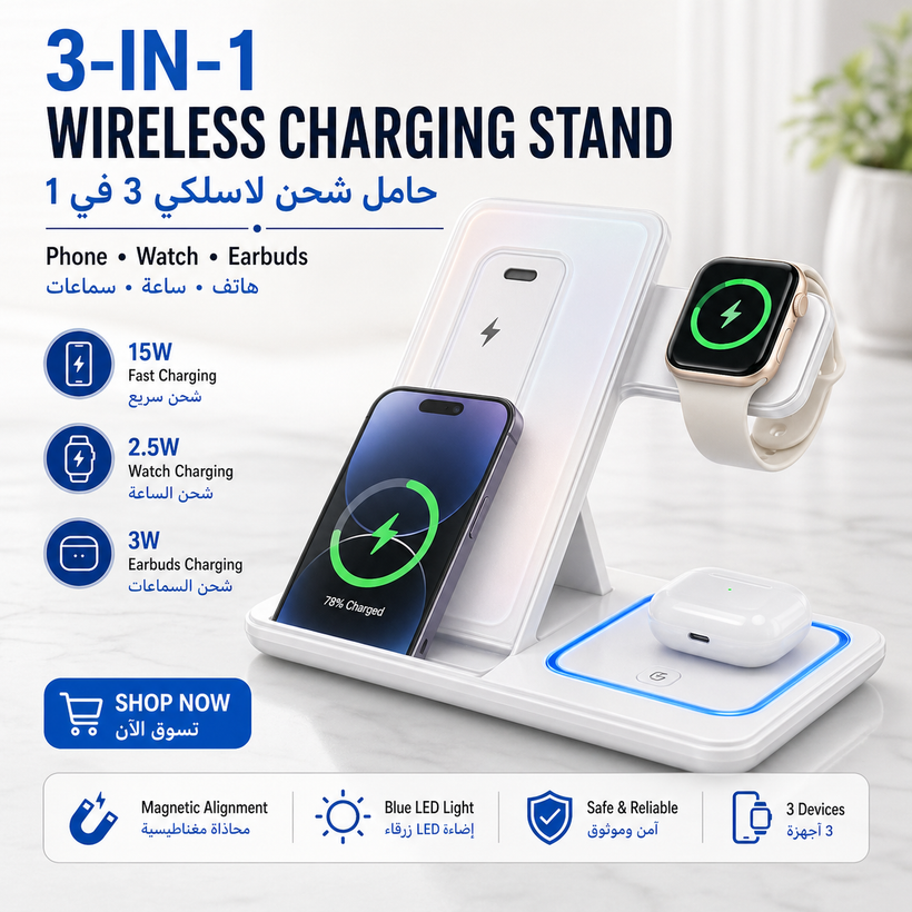 Fast Wireless Charging Stand 15W Qi Certified - 01 hero