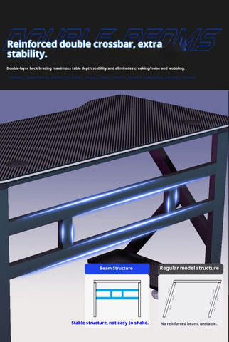 Large Modern Black Computer Gaming Desk with Built-In Bookshelf – 120×60×75 cm Heavy Duty MDF PC Workstation for Home Office & Gaming Setup