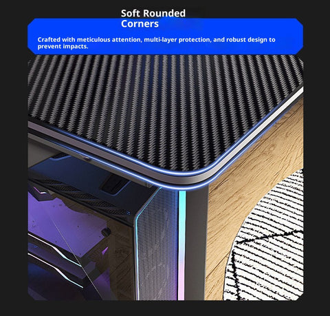 Large Modern Black Computer Gaming Desk with Built-In Bookshelf – 120×60×75 cm Heavy Duty MDF PC Workstation for Home Office & Gaming Setup