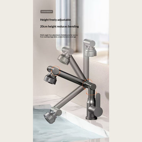 Cat Robotic Arm Bathroom Faucet (1pc) – 360° Rotating Washbasin/Bathtub Tap, Single‑Handle Hot & Cold Mixer, Plastic Shell + Metal Body, Easy Install (Modern Design)