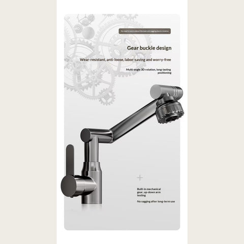 Cat Robotic Arm Bathroom Faucet (1pc) – 360° Rotating Washbasin/Bathtub Tap, Single‑Handle Hot & Cold Mixer, Plastic Shell + Metal Body, Easy Install (Modern Design)