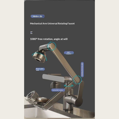 Cat Robotic Arm Bathroom Faucet (1pc) – 360° Rotating Washbasin/Bathtub Tap, Single‑Handle Hot & Cold Mixer, Plastic Shell + Metal Body, Easy Install (Modern Design)