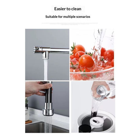 Stainless Steel Kitchen Faucet Hot & Cold Mixer Tap – Single‑Handle Deck‑Mount Sink Faucet with 360° Swivel Spout, Easy Install, Modern Kitchen Tap for Stainless/Vegetable Wash Basin (Silver)