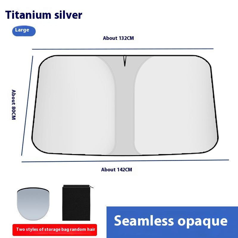 Retractable Windshield Sunshade  Foldable Car Sun Visor, UV/Heat Block, Portable Storage