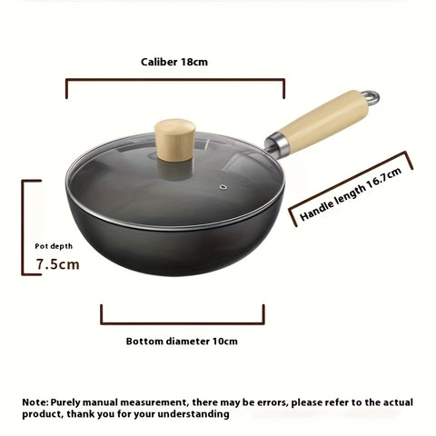 18 cm / 24 cm Nonstick Pan Set with Wooden Handles — All‑Stovetop, Heat Resistant, Stir Fry & Everyday Cooking