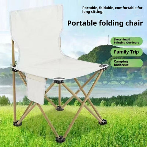 Heavy-Duty Folding Fishing & Camping Chair – Portable Ergonomic Outdoor Chair with Thickened Bracket, Large Armrests & Lightweight Frame, Supports up to 250 kg for Beach, Picnic & Travel