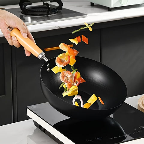 18 cm / 24 cm Nonstick Pan Set with Wooden Handles — All‑Stovetop, Heat Resistant, Stir Fry & Everyday Cooking